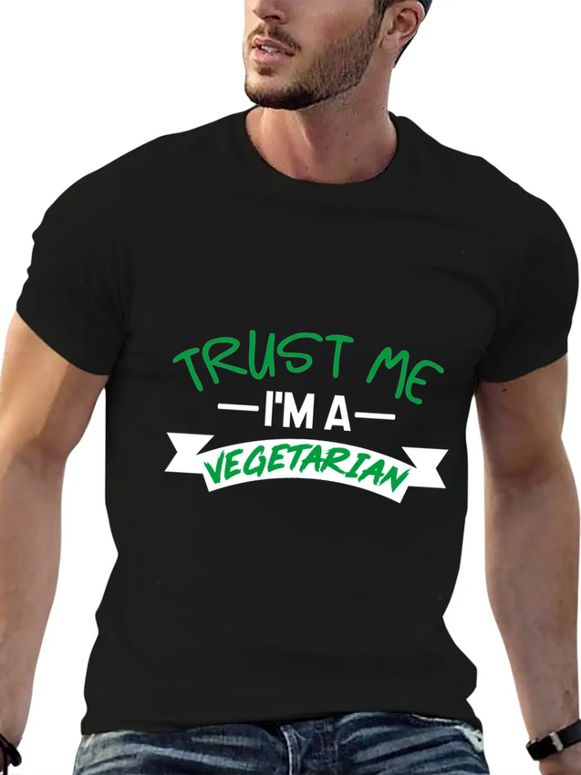 Trust Me I'm Vegetarian Lightweight Cotton T-Shirt – Daily Comfort Graphic Shirt