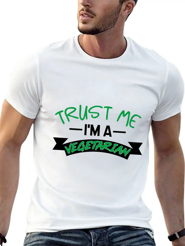 Trust Me I'm Vegetarian Lightweight Cotton T-Shirt – Daily Comfort Graphic Shirt