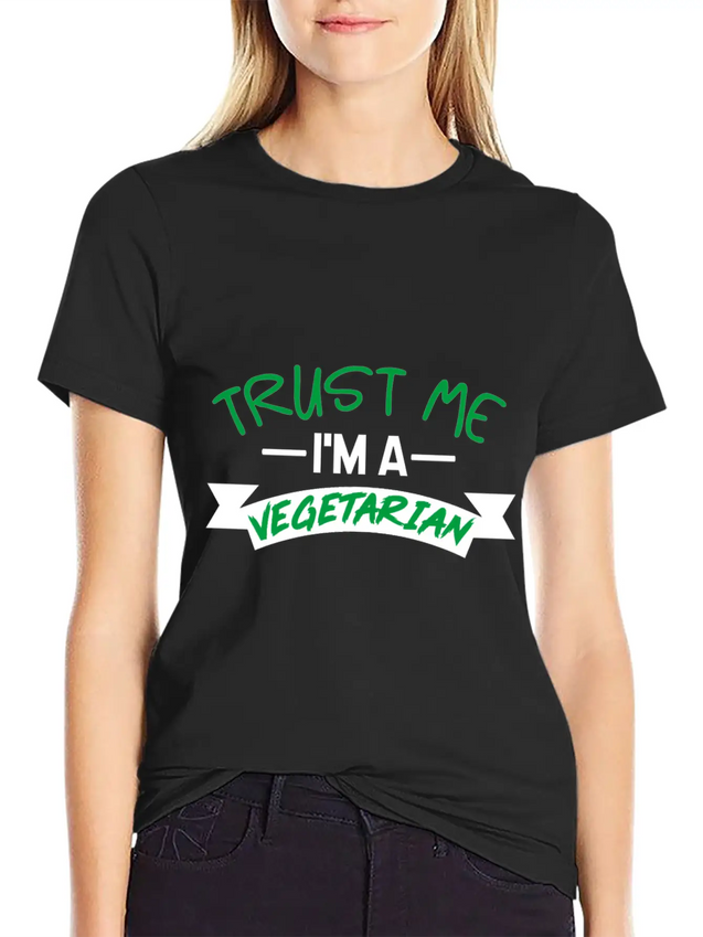 Trust Me I'm Vegetarian Lightweight Cotton T-Shirt – Daily Comfort Graphic Shirt