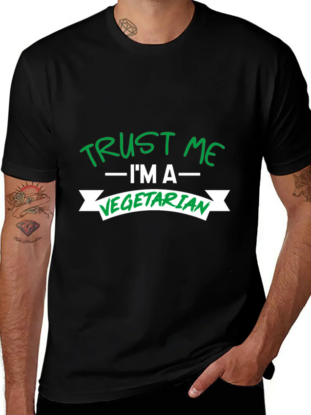 Trust Me I'm Vegetarian Lightweight Cotton T-Shirt – Daily Comfort Graphic Shirt