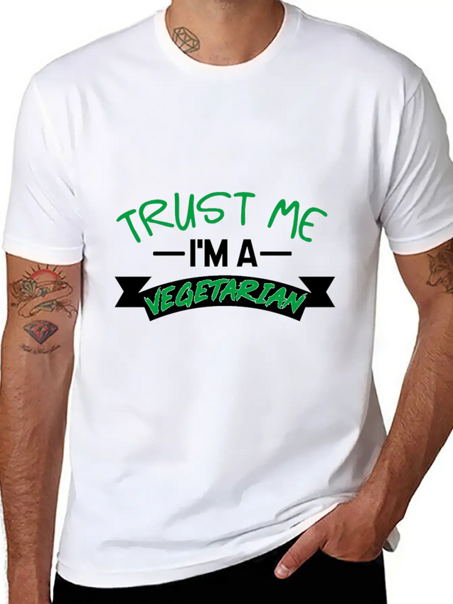 Trust Me I'm Vegetarian Lightweight Cotton T-Shirt – Daily Comfort Graphic Shirt