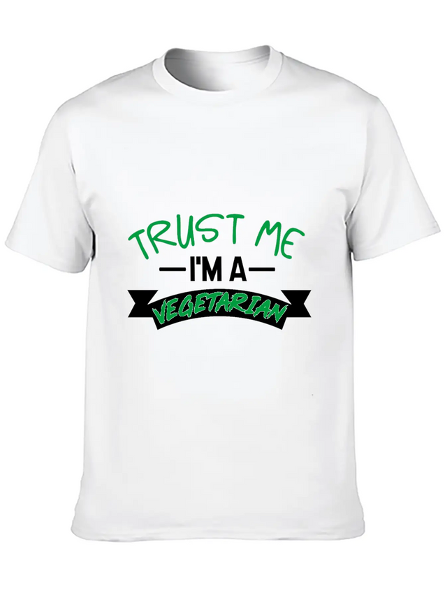 Trust Me I'm Vegetarian Lightweight Cotton T-Shirt – Daily Comfort Graphic Shirt
