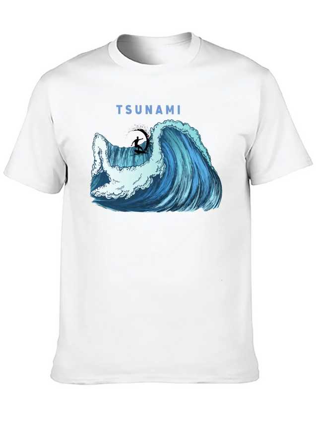 Tsunami Rider Lightweight Cotton T-Shirt – Daily Comfort Graphic Shirt