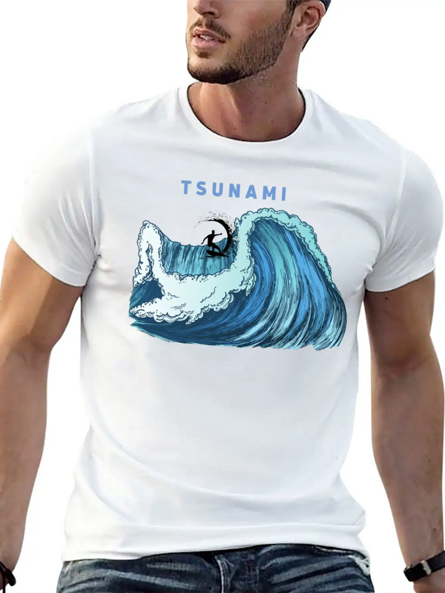 Tsunami Rider Lightweight Cotton T-Shirt – Daily Comfort Graphic Shirt