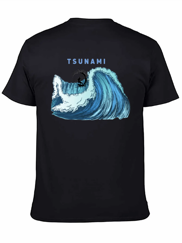 Tsunami Rider Lightweight Cotton T-Shirt – Daily Comfort Graphic Shirt