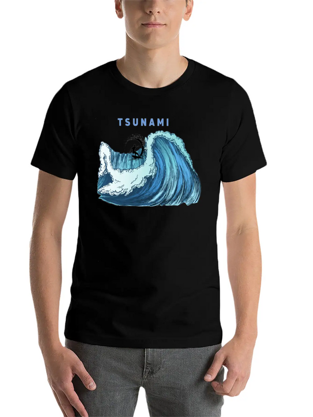 Tsunami Rider Lightweight Cotton T-Shirt – Daily Comfort Graphic Shirt