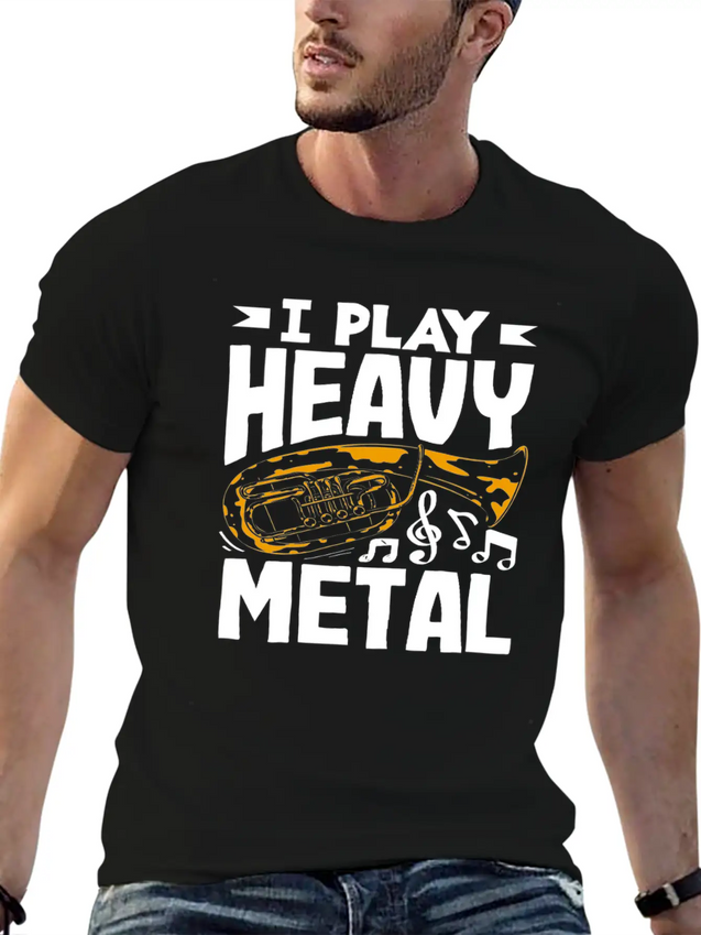 Tuba Player I Play Heavy Metal Lightweight Cotton T-Shirt – Daily Comfort Graphic Shirt