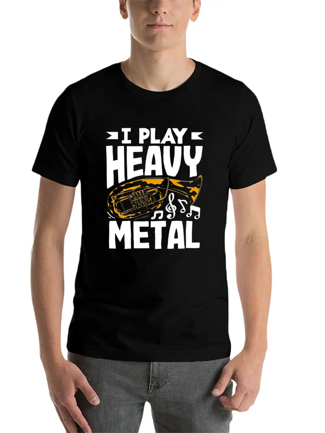 Tuba Player I Play Heavy Metal Lightweight Cotton T-Shirt – Daily Comfort Graphic Shirt