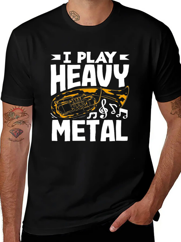 Tuba Player I Play Heavy Metal Lightweight Cotton T-Shirt – Daily Comfort Graphic Shirt