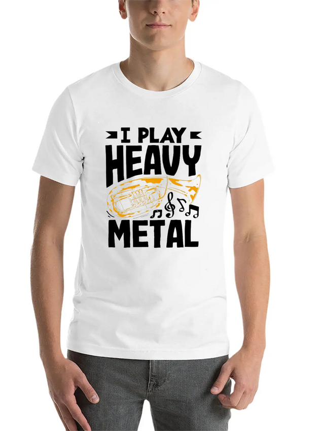 Tuba Player I Play Heavy Metal Lightweight Cotton T-Shirt – Daily Comfort Graphic Shirt