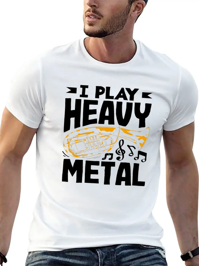 Tuba Player I Play Heavy Metal Lightweight Cotton T-Shirt – Daily Comfort Graphic Shirt