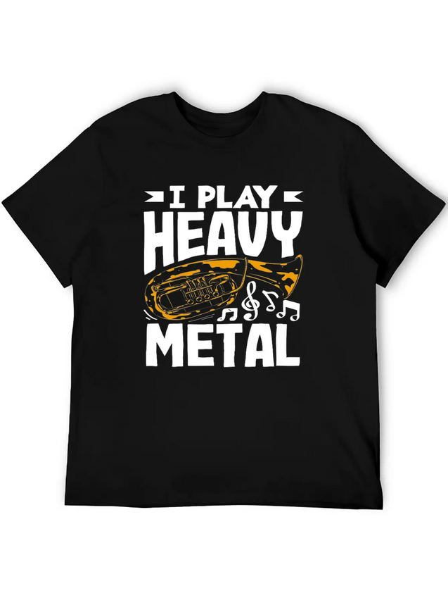 Tuba Player I Play Heavy Metal Lightweight Cotton T-Shirt – Daily Comfort Graphic Shirt