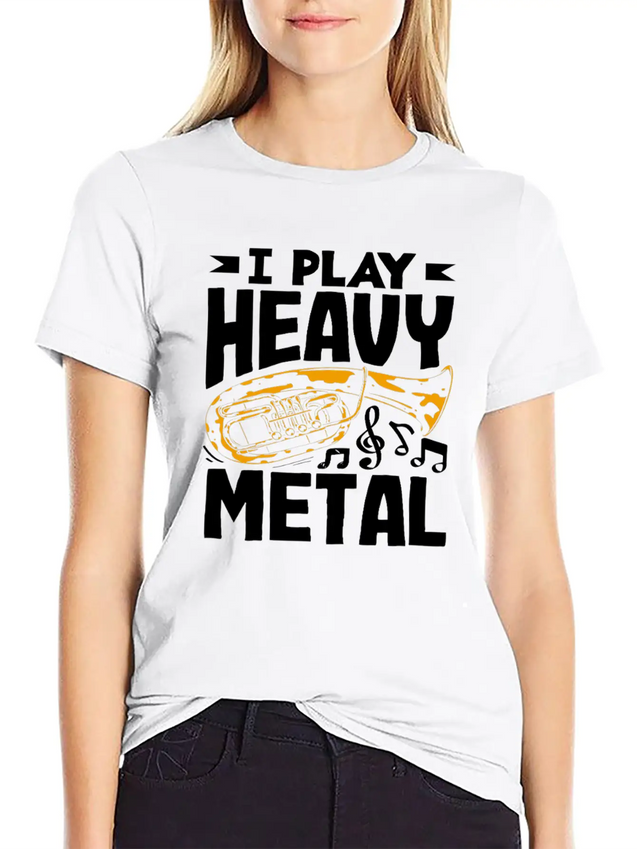 Tuba Player I Play Heavy Metal Lightweight Cotton T-Shirt – Daily Comfort Graphic Shirt