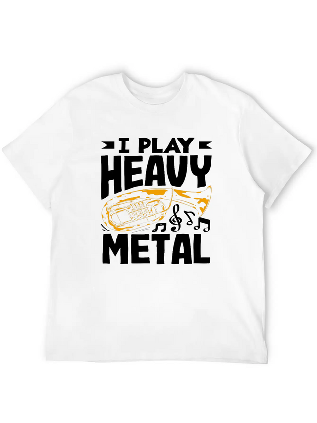 Tuba Player I Play Heavy Metal Lightweight Cotton T-Shirt – Daily Comfort Graphic Shirt