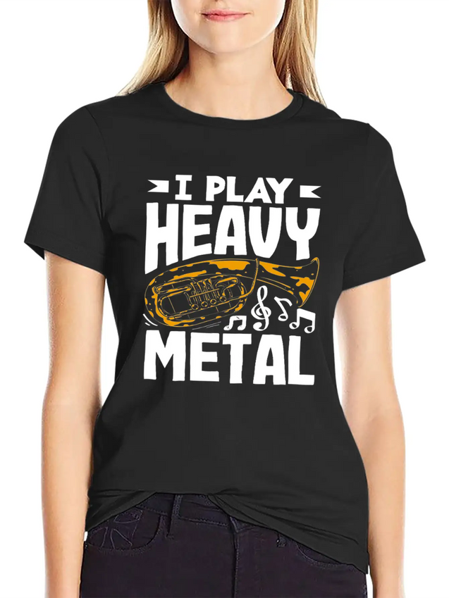 Tuba Player I Play Heavy Metal Lightweight Cotton T-Shirt – Daily Comfort Graphic Shirt
