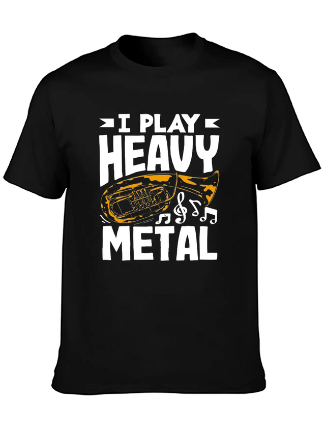 Tuba Player I Play Heavy Metal Lightweight Cotton T-Shirt – Daily Comfort Graphic Shirt