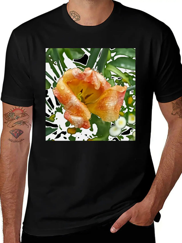 Tulip In The Rain Lightweight Cotton T-Shirt – Daily Comfort Graphic Shirt