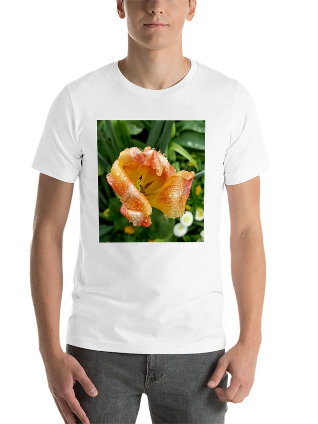 Tulip In The Rain Lightweight Cotton T-Shirt – Daily Comfort Graphic Shirt