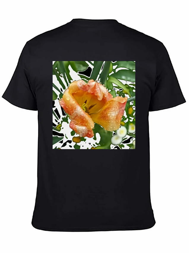 Tulip In The Rain Lightweight Cotton T-Shirt – Daily Comfort Graphic Shirt