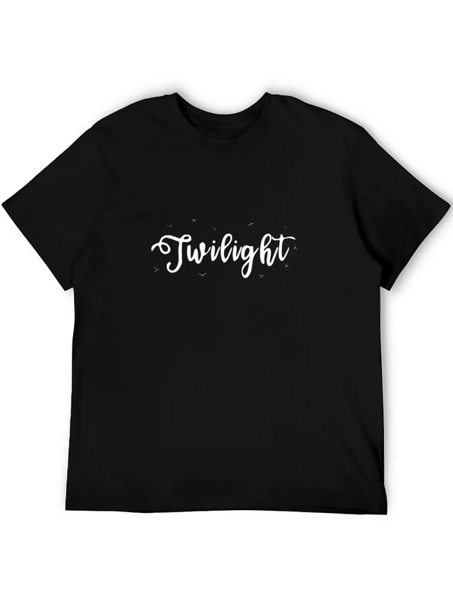 Twilight Calligraphy Arts Text Design Gift Lightweight Cotton T-Shirt – Daily Comfort Graphic Shirt