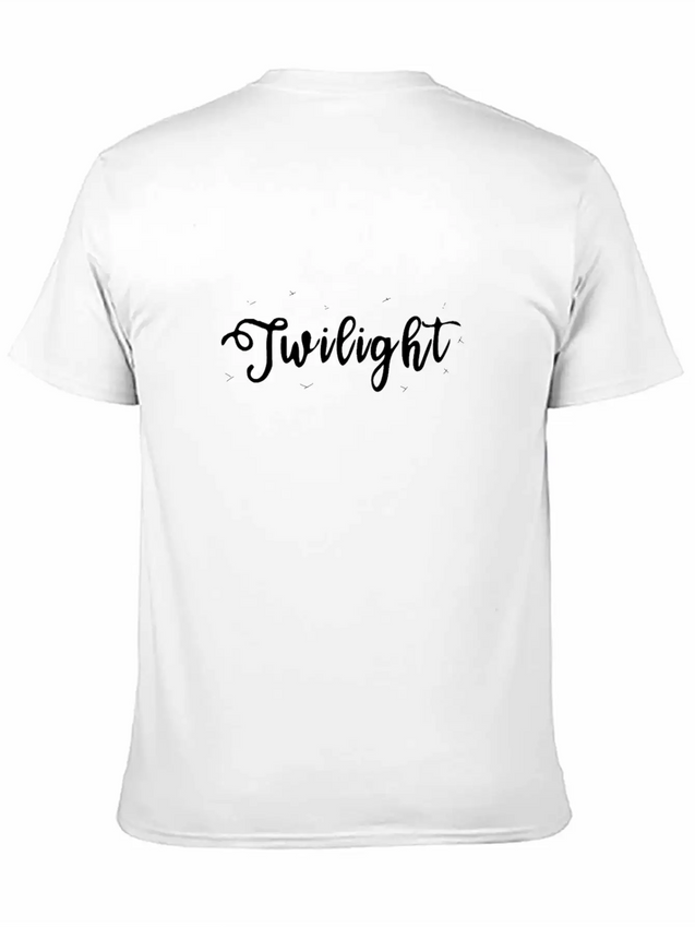Twilight Calligraphy Arts Text Design Gift Lightweight Cotton T-Shirt – Daily Comfort Graphic Shirt