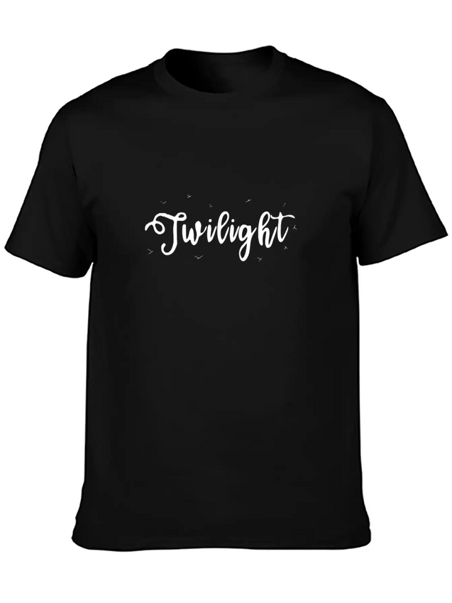 Twilight Calligraphy Arts Text Design Gift Lightweight Cotton T-Shirt – Daily Comfort Graphic Shirt