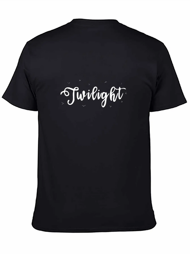 Twilight Calligraphy Arts Text Design Gift Lightweight Cotton T-Shirt – Daily Comfort Graphic Shirt