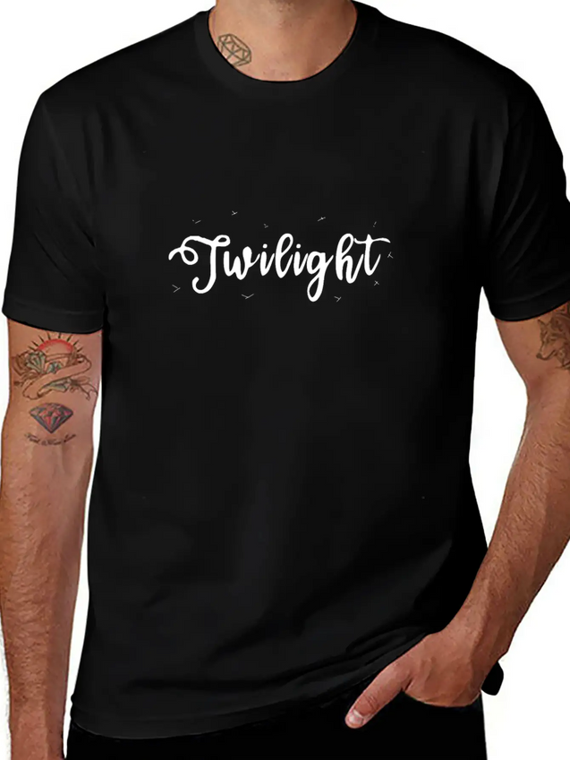 Twilight Calligraphy Arts Text Design Gift Lightweight Cotton T-Shirt – Daily Comfort Graphic Shirt