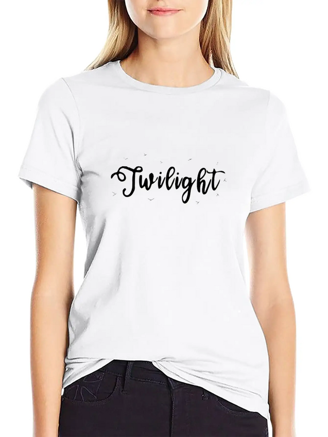 Twilight Calligraphy Arts Text Design Gift Lightweight Cotton T-Shirt – Daily Comfort Graphic Shirt