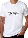 Twilight Calligraphy Arts Text Design Gift Lightweight Cotton T-Shirt – Daily Comfort Graphic Shirt