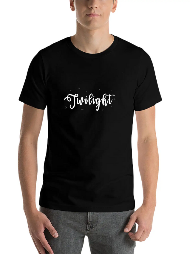 Twilight Calligraphy Arts Text Design Gift Lightweight Cotton T-Shirt – Daily Comfort Graphic Shirt