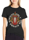 Twin Tigers & Dagger: Tattoo-Style Artwork Lightweight Cotton T-Shirt – Daily Comfort Graphic Shirt