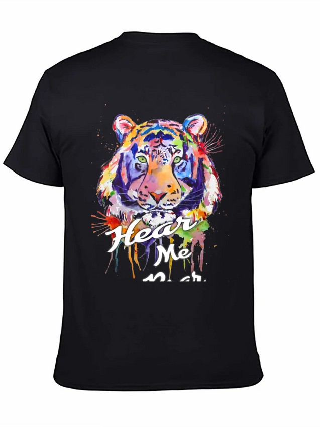 Typography, HEAR ME ROAR Lightweight Cotton T-Shirt – Daily Comfort Graphic Shirt