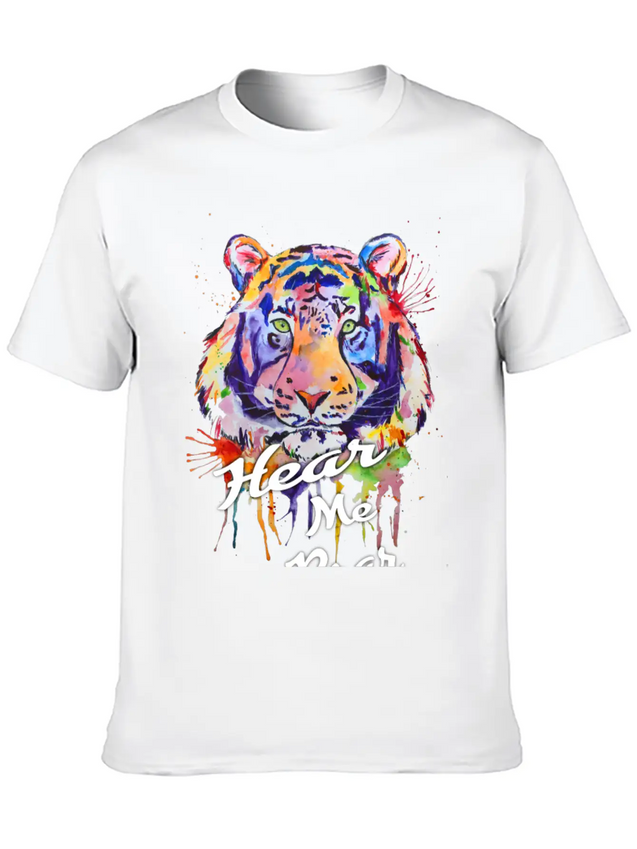Typography, HEAR ME ROAR Lightweight Cotton T-Shirt – Daily Comfort Graphic Shirt