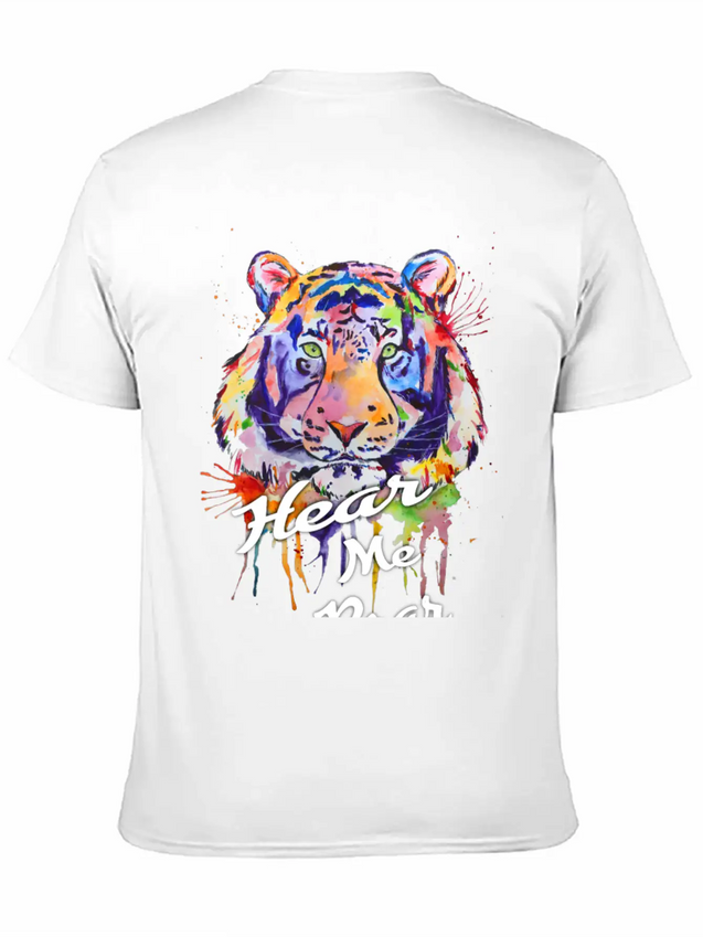 Typography, HEAR ME ROAR Lightweight Cotton T-Shirt – Daily Comfort Graphic Shirt