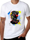 Typography Print For T-Shirt David Sculpture Hand Lightweight Cotton T-Shirt – Daily Comfort Graphic Shirt