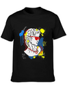 Typography Print For T-Shirt David Sculpture Hand Lightweight Cotton T-Shirt – Daily Comfort Graphic Shirt