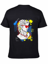 Typography Print For T-Shirt David Sculpture Hand Lightweight Cotton T-Shirt – Daily Comfort Graphic Shirt