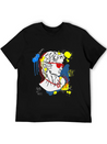 Typography Print For T-Shirt David Sculpture Hand Lightweight Cotton T-Shirt – Daily Comfort Graphic Shirt