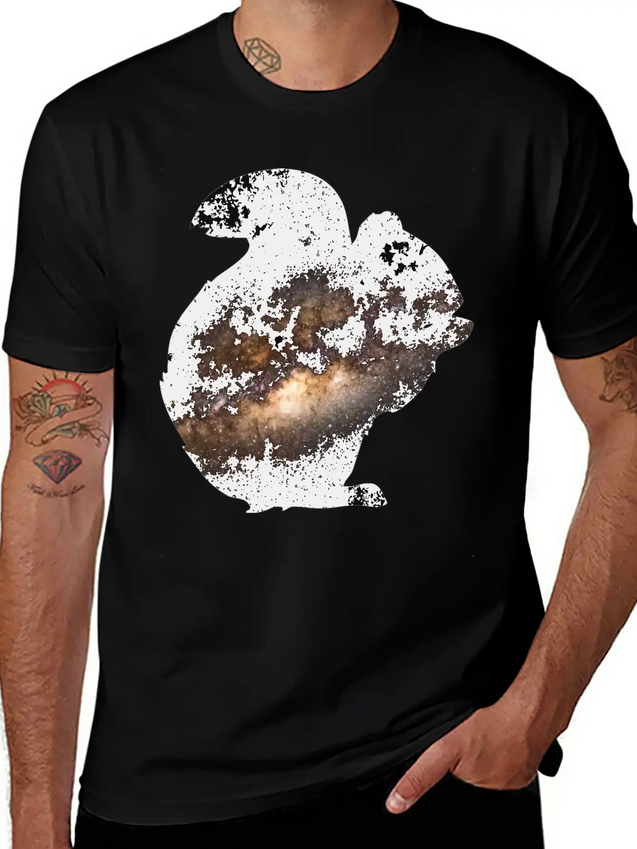 Universe Squirrel Lightweight Cotton T-Shirt – Daily Comfort Graphic Shirt