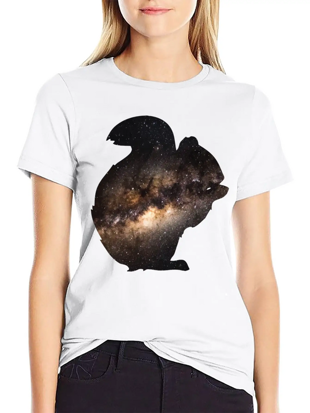 Universe Squirrel Lightweight Cotton T-Shirt – Daily Comfort Graphic Shirt