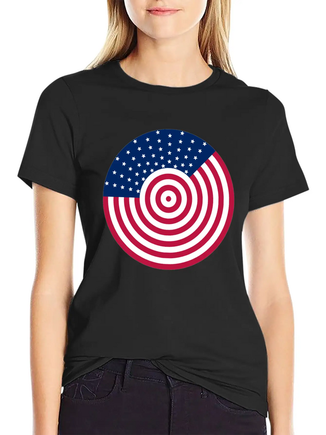 USA Flag - American Flag - Flag - American - Usa Lightweight Cotton T-Shirt – Daily Comfort Graphic Shirt