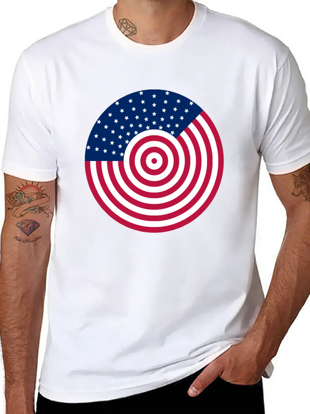 USA Flag - American Flag - Flag - American - Usa Lightweight Cotton T-Shirt – Daily Comfort Graphic Shirt