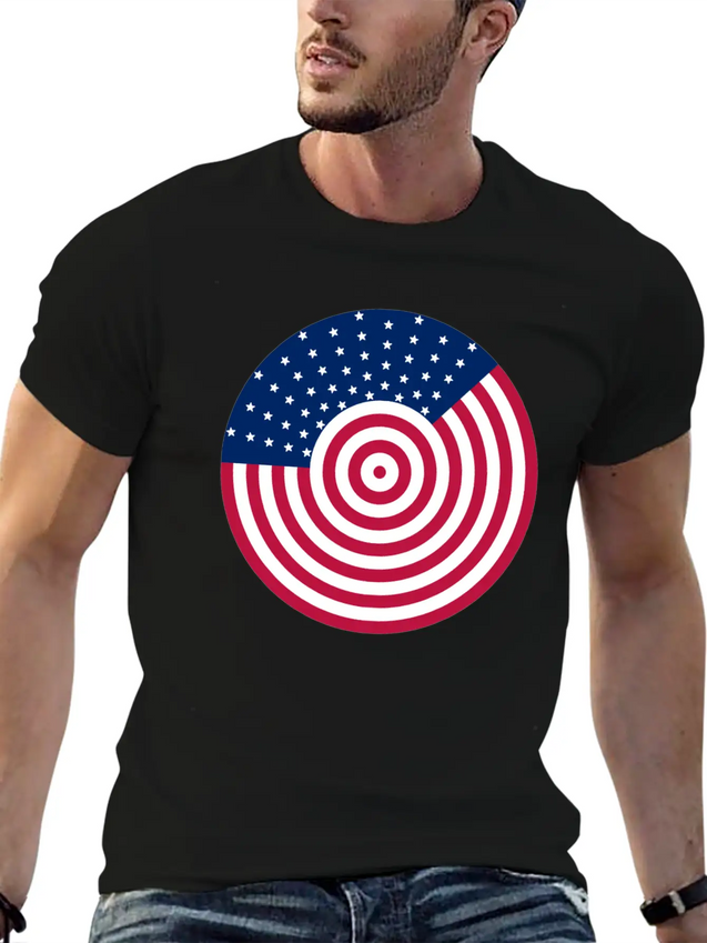 USA Flag - American Flag - Flag - American - Usa Lightweight Cotton T-Shirt – Daily Comfort Graphic Shirt