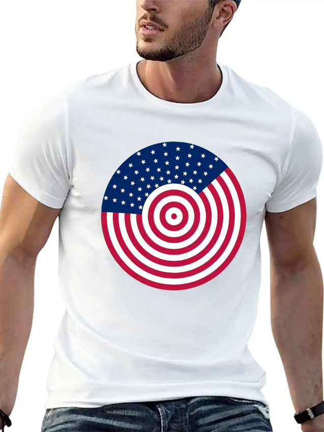 USA Flag - American Flag - Flag - American - Usa Lightweight Cotton T-Shirt – Daily Comfort Graphic Shirt