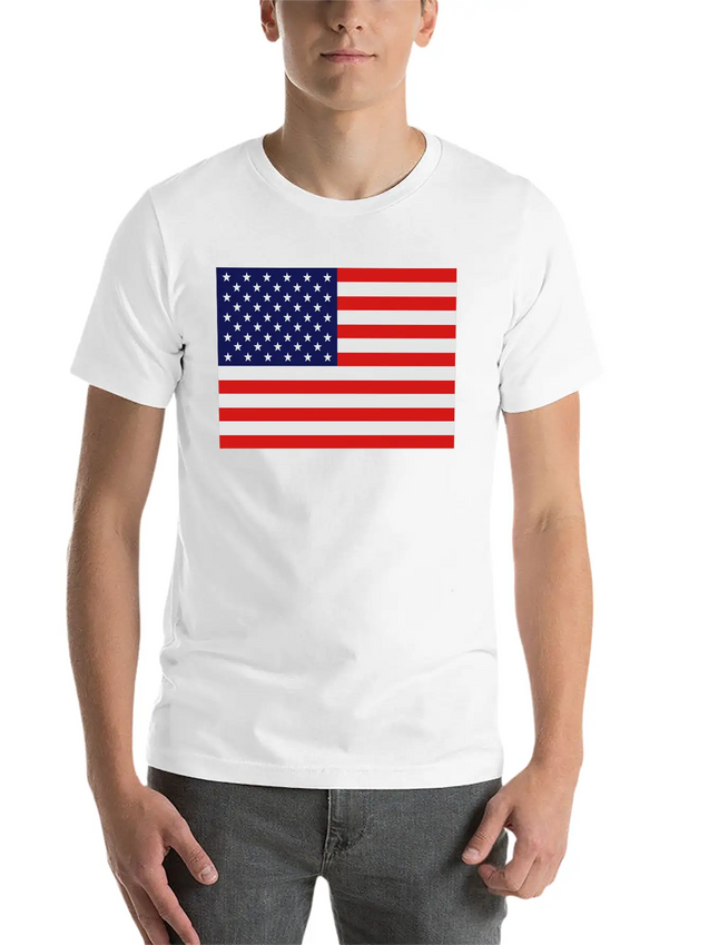 USA Flag Lightweight Cotton T-Shirt – Daily Comfort Graphic Shirt