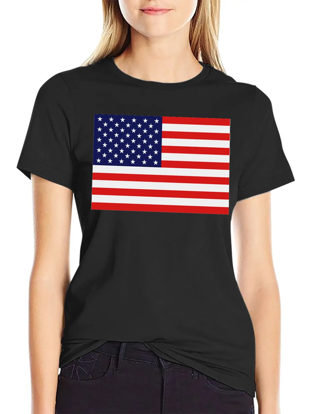 USA Flag Lightweight Cotton T-Shirt – Daily Comfort Graphic Shirt