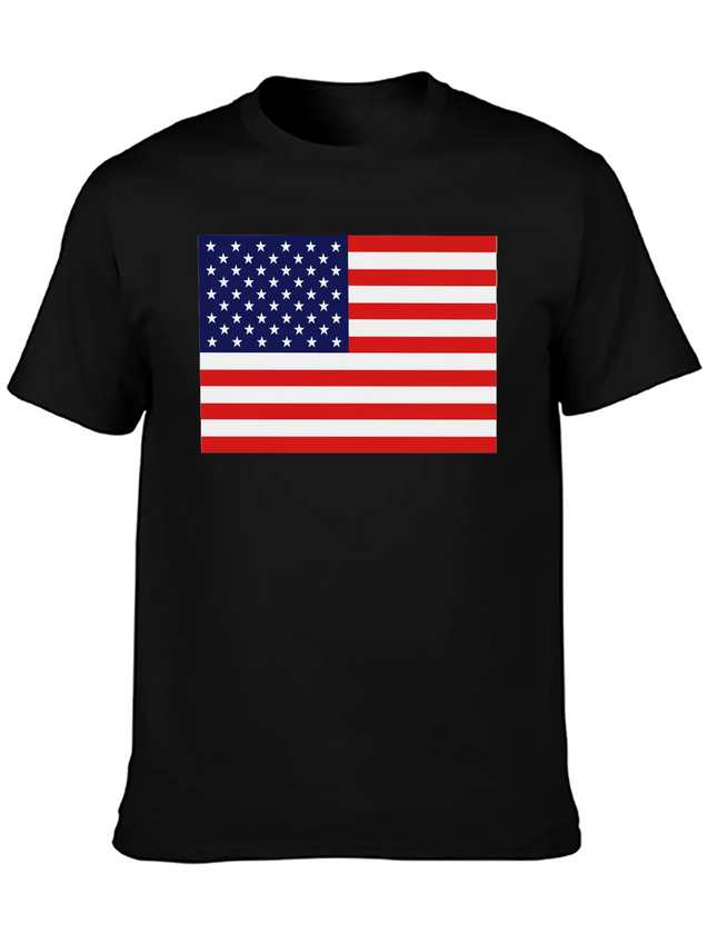 USA Flag Lightweight Cotton T-Shirt – Daily Comfort Graphic Shirt