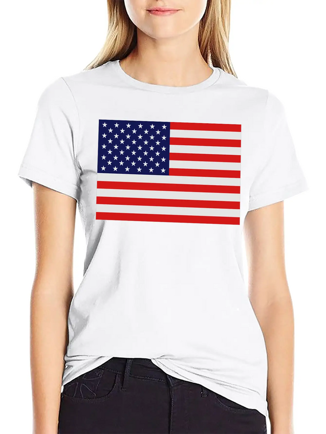 USA Flag Lightweight Cotton T-Shirt – Daily Comfort Graphic Shirt