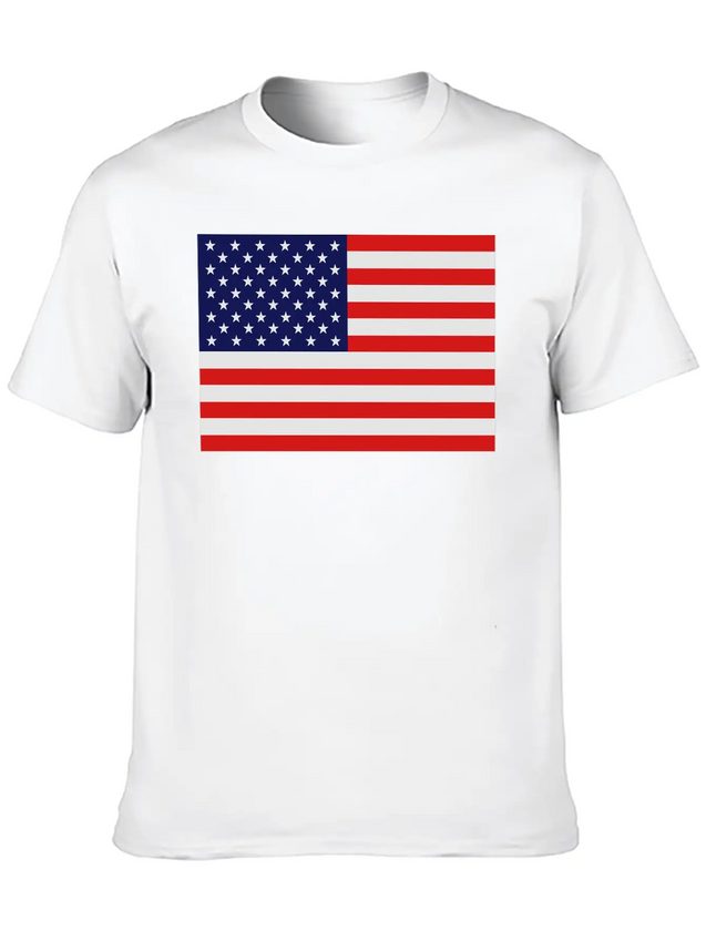 USA Flag Lightweight Cotton T-Shirt – Daily Comfort Graphic Shirt